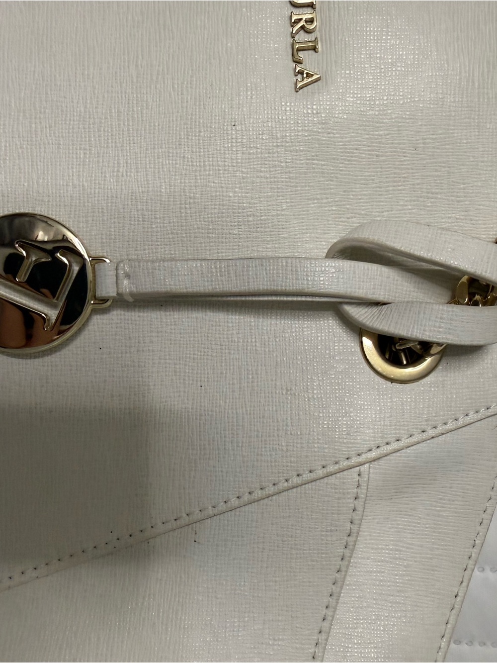 Furla Soft ivory Leather Chain-Handle Shoulder Bag - Picture 4 of 7